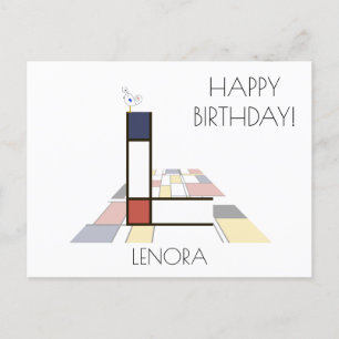 Moderne Kunststil-Monogramm. Buchstabe L Postkarte