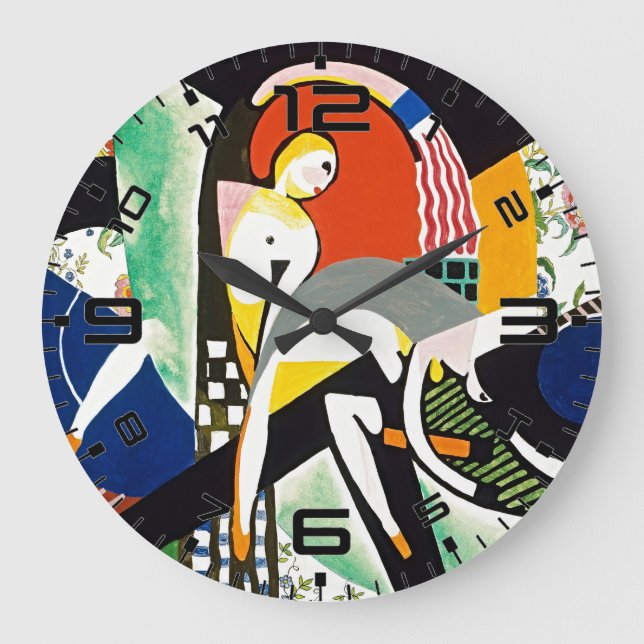 Moderne Kunstwanduhr Thundershower Große Wanduhr (Vorderseite)