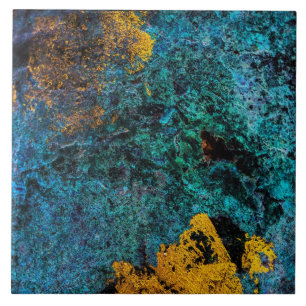 Moderne Kupfer-Metallisch Blau Gold Fliese