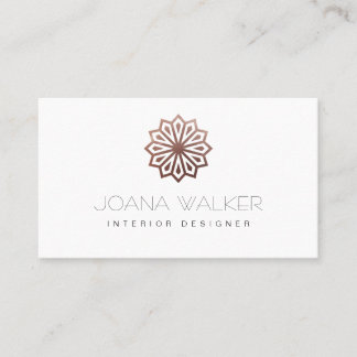 Moderne Kupfer-Rose orientalischer Innenarchitekt Visitenkarte
