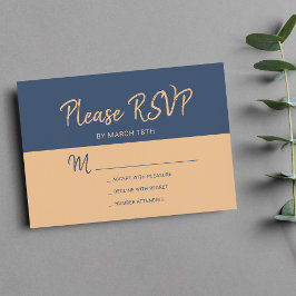 Moderne Kupferfaser-Trendtypografie Hochzeit rsvp
