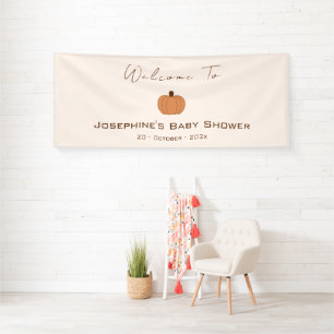 Moderne Kürbis-Geschlechtsneutrale Babyparty Banner