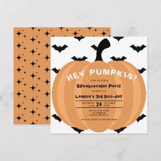 Moderne Kürbis Halloween jedes Jahr zum Geburtstag Einladung