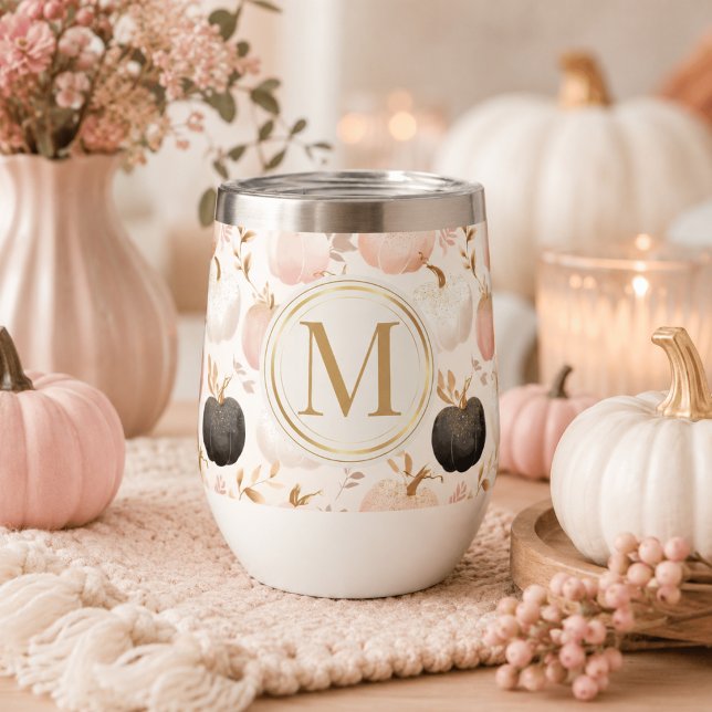 Moderne Kürbismonogramm – Personalisierter Anfangs (Von Creator hochgeladen)