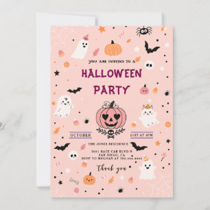 Moderne Kürbisspinnen Erwachsenes Halloween-Party Einladung
