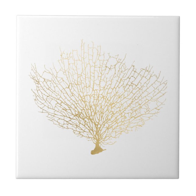 Moderne Küste Gold Sea Fan Coral Fliese (Vorderseite)
