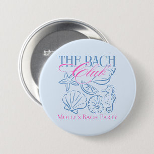 Moderne Küsten-Muschel-Themen-Junggesellinnenparty Button