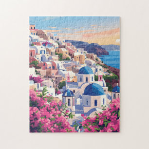 Moderne Küstenlandschaft mit Sonnenuntergang Puzzl