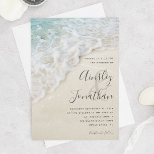 Moderne KüstenSummer Beach Hochzeit Einladung