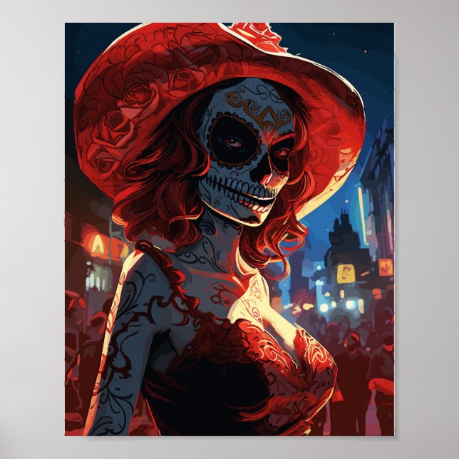 Moderne La Calavera Catrina Poster (Vorne)