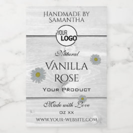 Moderne Labels für Weißholz-Körner-Produkte Floral Lebensmitteletikett