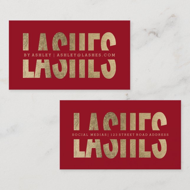 Moderne Läden schneiden Imitate Gold Typografie ro Visitenkarte (Vorne/Hinten)