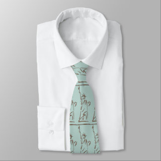 Moderne Lady Liberty Copper Patina auf Glacier Blu Krawatte