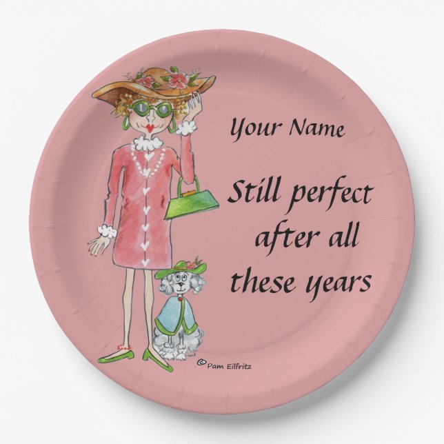 Moderne Lady "Still Perfect" raffinierter Geschmac Pappteller (Vorderseite)