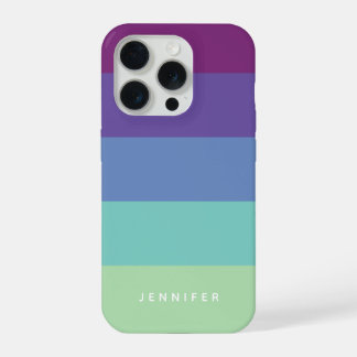 Moderne Lagunenstreifen, Violettblau, Benutzerdefi iPhone 15 Pro Hülle