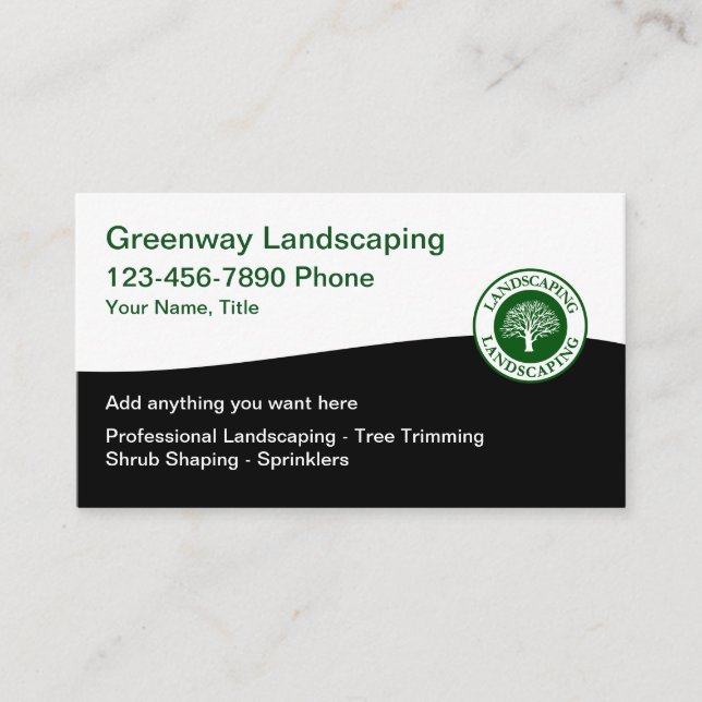 Moderne Landscaping Services Business Visitenkarte (Vorderseite)