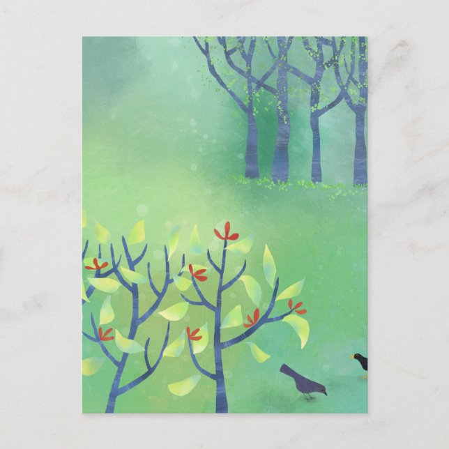 Moderne Landschaft Grün Postkarte (Vorderseite)