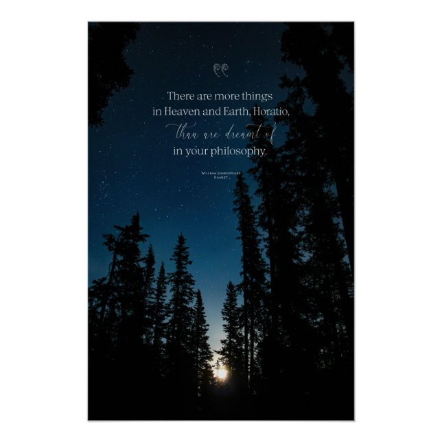 Moderne Landschaft Starry Sky Inspiration Zitat Poster (Vorderseite)