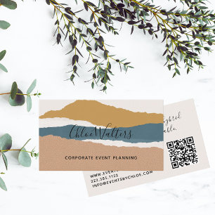 Moderne Landschaft von Boho mit QR-Code Visitenkarte