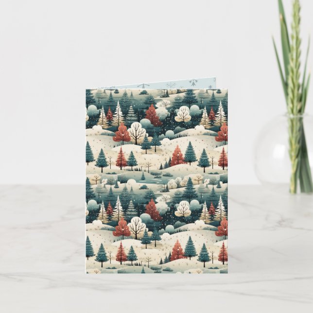 Moderne Landschaft Weihnachten Karte (Vorderseite)