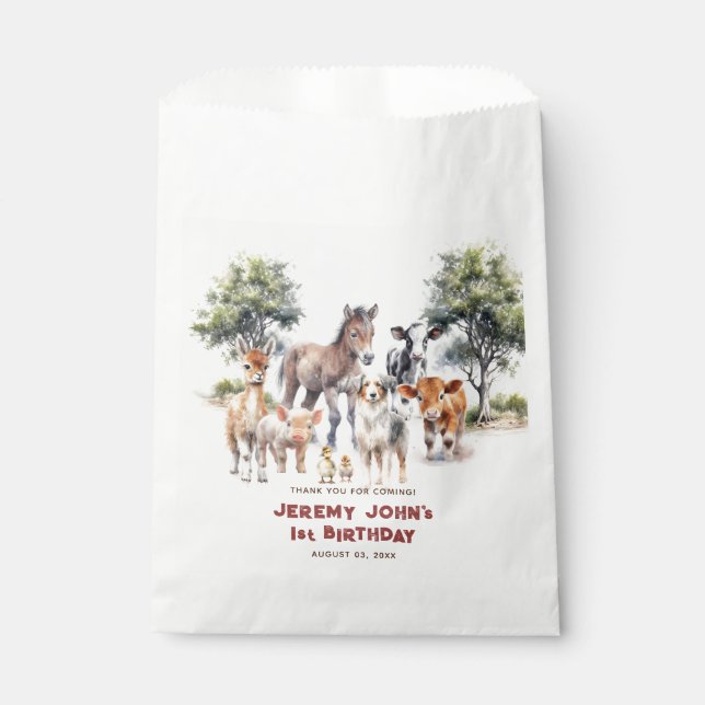 Moderne Landtiere aus Party danken Ihnen für Ihren Geschenktütchen (Vorderseite)