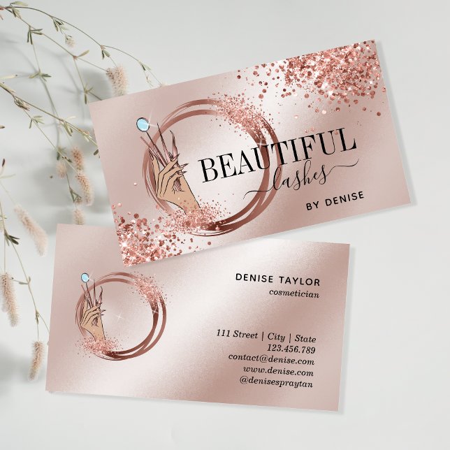 Moderne Lasertechnikerin handglitzernde Busin Visitenkarte (Von Creator hochgeladen)