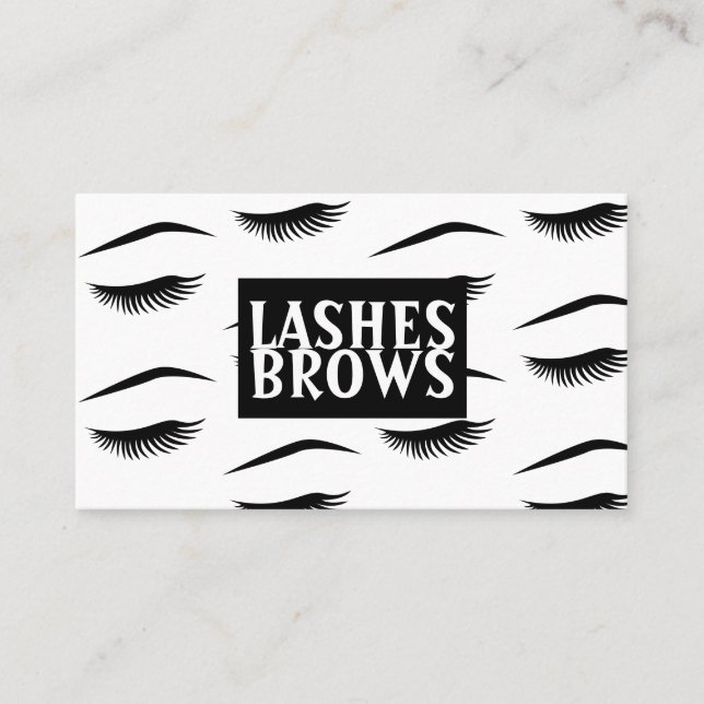 Moderne Lashes & Brows Business Card Visitenkarte (Vorderseite)