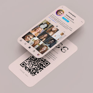 Moderne Lashes Makeup Artist Instagram Grid Pink Visitenkarte