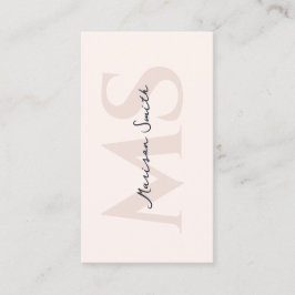 Moderne Lashes Makeutist Pastell Pink Monogram B Visitenkarte