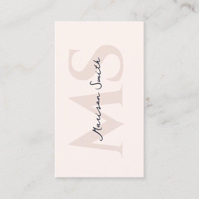 Moderne Lashes Makeutist Pastell Pink Monogram B Visitenkarte (Vorderseite)