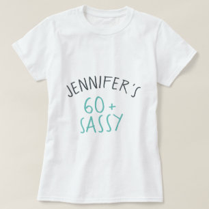 Moderne Lässig Türkis Schwarz 60 Sassy Geburtstag T-Shirt