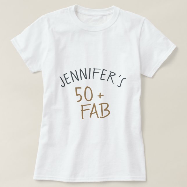 Moderne Lässige Gold Black 50 Fantastische Geburts T-Shirt (Design vorne)