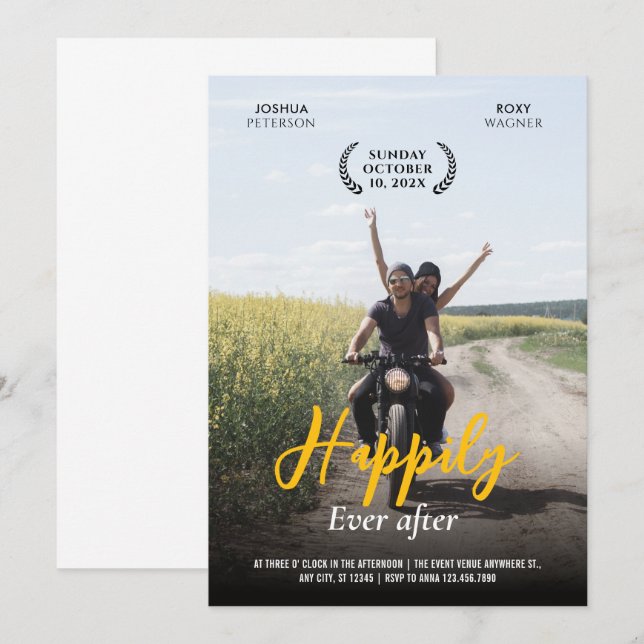 Moderne Lässige Hochzeit Einladung (Vorne/Hinten)