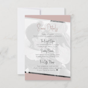 Moderne Lässige Hochzeitstorte - Einzelheiten zur  RSVP Karte