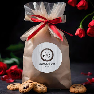 Moderne Lässige Motorradfahrer-mit Monogramm Hochz Runder Aufkleber