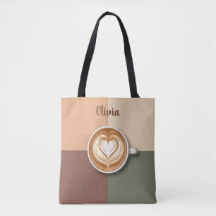 Moderne Latte Art Herz Tasche