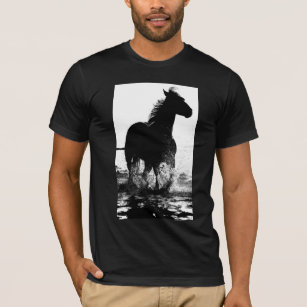 Moderne Laufende Pferde Pop Art Template Mens T-Shirt