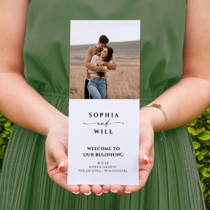 Moderne Launen Trifold-Hochzeitsprogramm Flyer