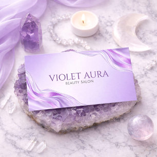 Moderne Lavendel-Achat-Marmor-Metallisch-Lila Visitenkarte