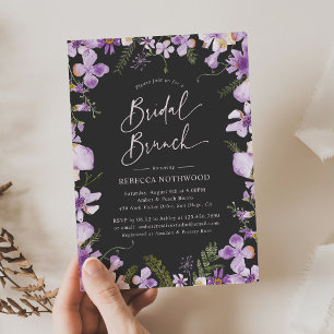 Moderne Lavendel Floral Bridal Brunch Dusche Einladung