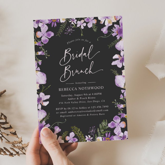 Moderne Lavendel Floral Bridal Brunch Dusche Einladung (Von Creator hochgeladen)