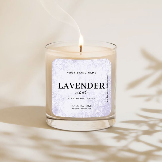 Moderne Lavendel-Rustic-Etikett Quadratischer Aufkleber (Von Creator hochgeladen)