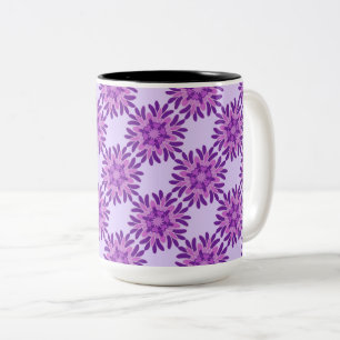 Moderne Lavendel- und violette Daisy-Blumen Zweifarbige Tasse