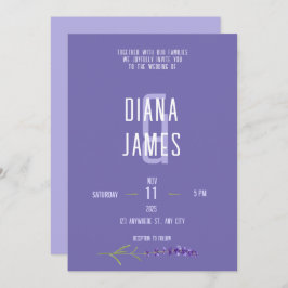 Moderne Lavendelskripte Einladung