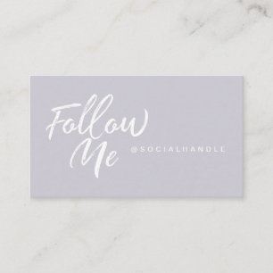 Moderne Lavender Social Media folgen mir Foto Visitenkarte