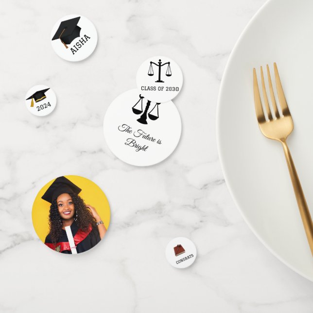 Moderne LAwyer Custom Foto Graduation Party Konfetti (Gruppe)
