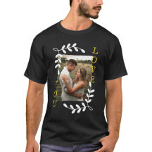Moderne Leaf Kranz Liebe Foto Schwarzes Valentine