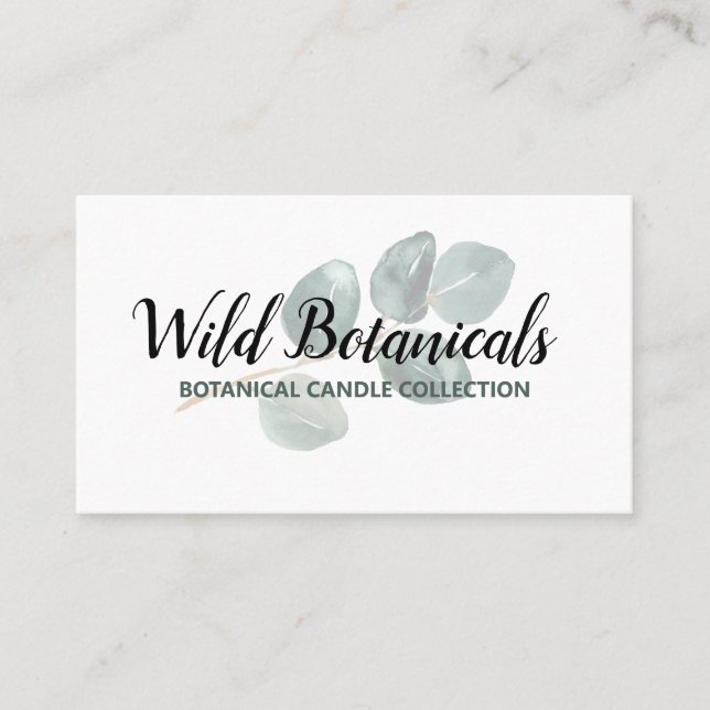Moderne Leaf Logo-Seife und Candle Business Card Visitenkarte (Vorderseite)