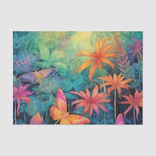 Moderne, lebendige Batik Wasserfarben Seidenpapier (Vorderseite)