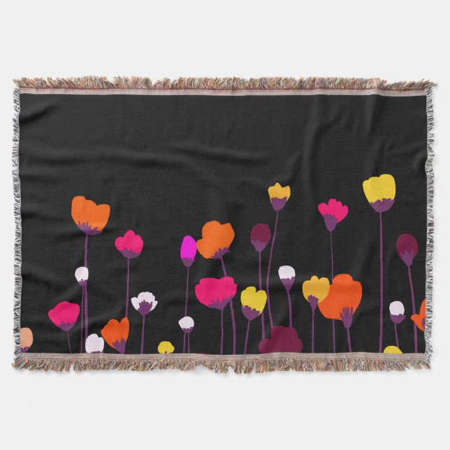 Moderne Lebendige Blumen Kunst Wurfdecke Decke (Vorderseite)